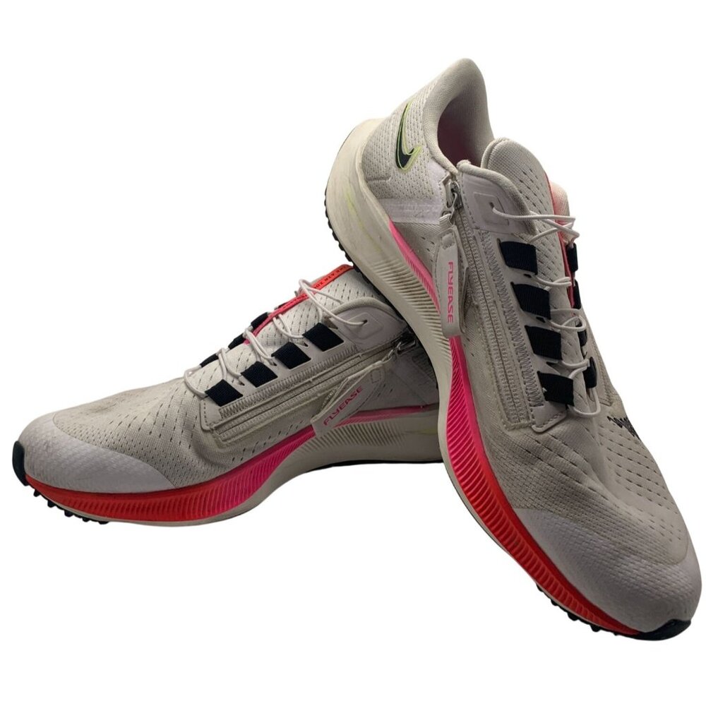 Nike Flyease Zoom Pegasus Turbo Next% Running Shoes White/Black/Pink Mens 11.5